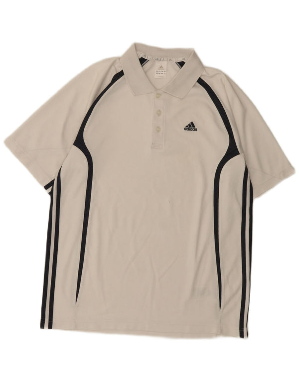 Męska koszulka polo Adidas Climalite UK 38/40 w kolorze średniobiałym