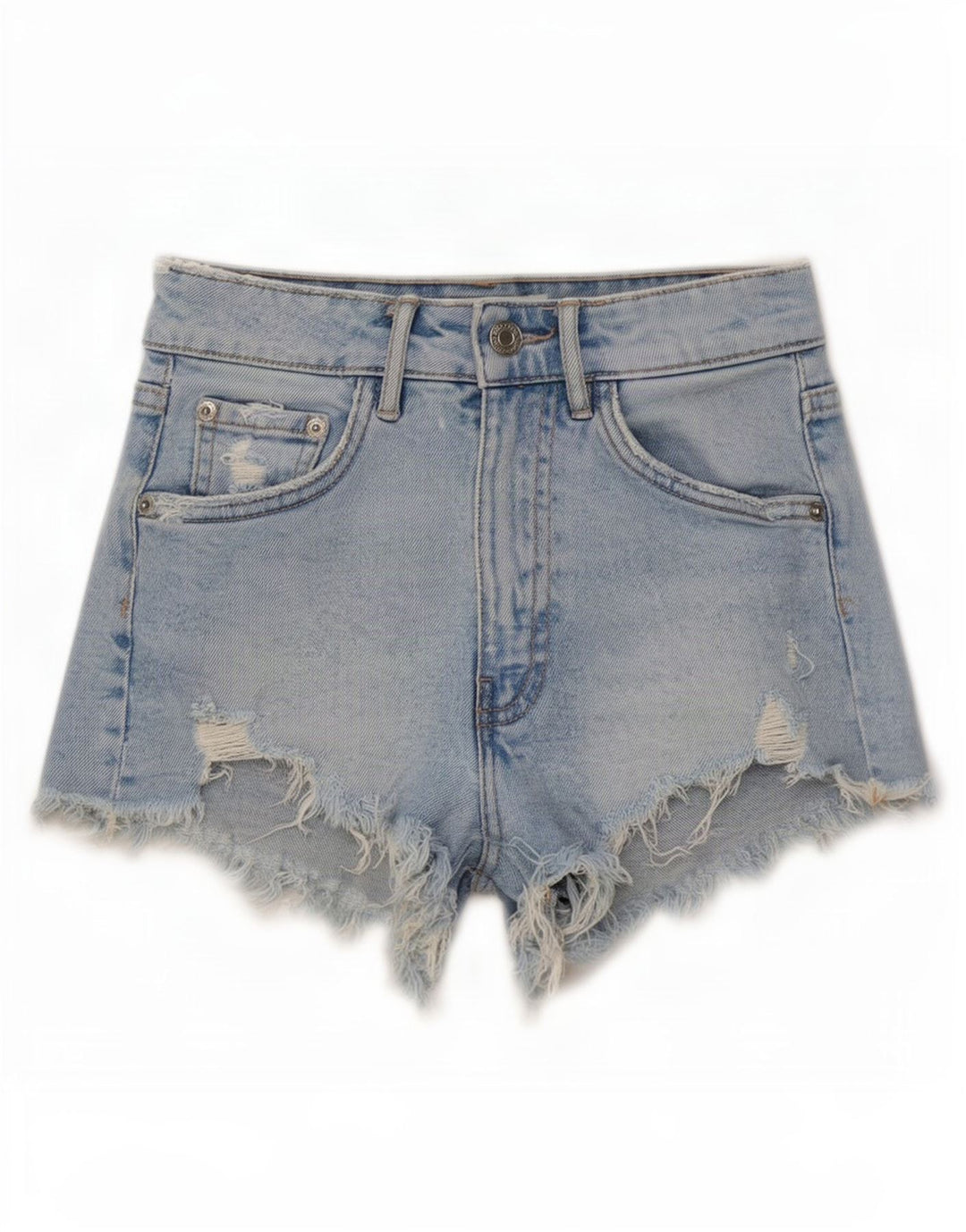 Damskie spodenki jeansowe Zara w trudnej sytuacji EU 32 2XS W22 niebieskie