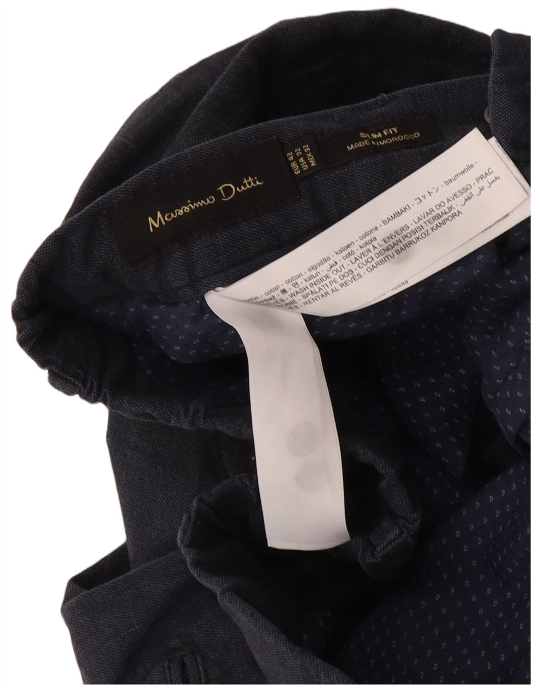 Męskie spodnie Chino Massimo Dutti EU 42 Large W32 L29 Granatowa kratka