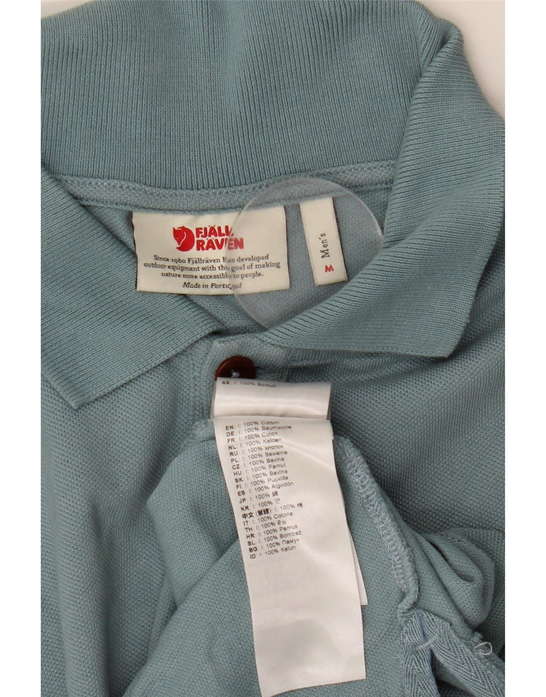 Męska koszulka polo Fjall Raven, średnia niebieska, bawełniana