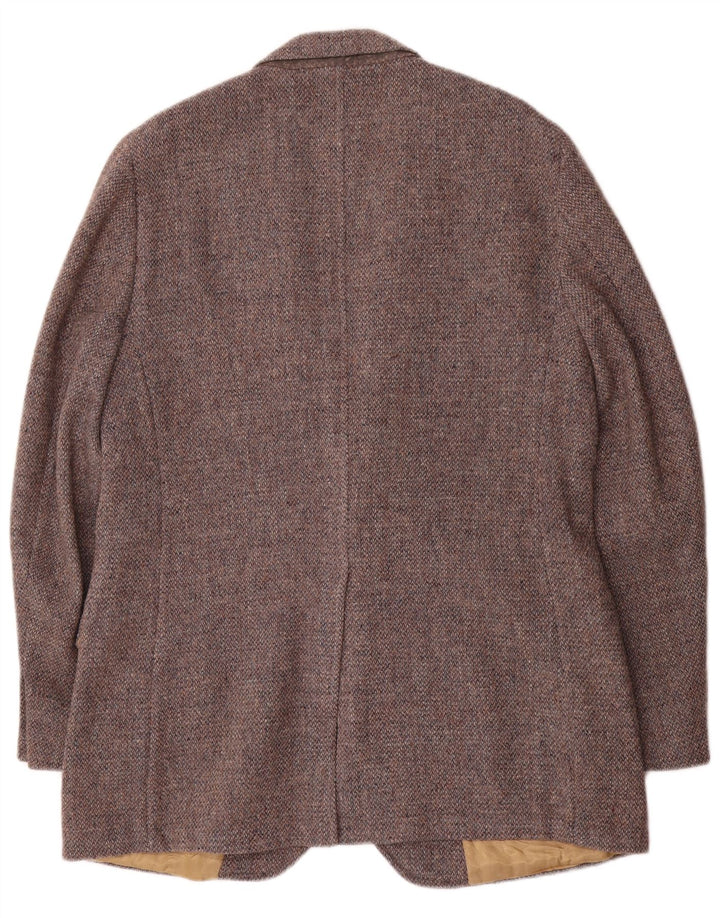 Męska marynarka zapinana na 2 guziki Harris Tweed UK 38 Średnia szara wełna