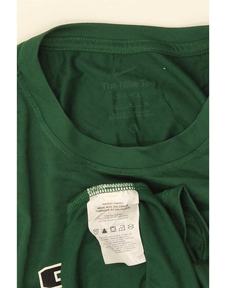 Męski T-shirt z grafiką Nike Dri Fit, średni zielony poliester