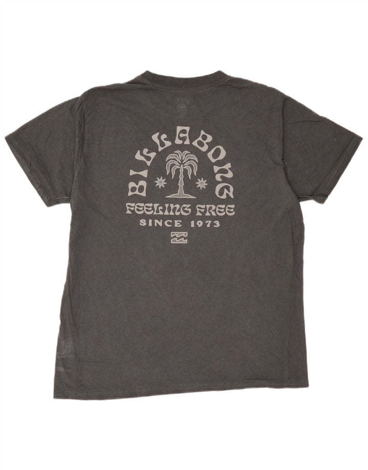 Męski T-shirt z grafiką Billabong, duży, szary, bawełniany