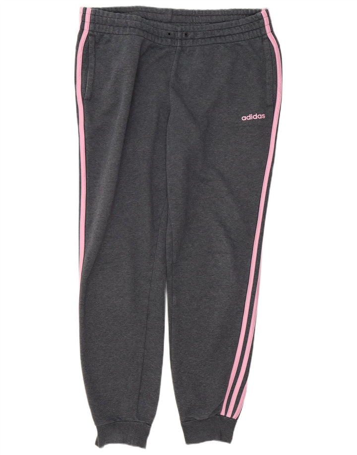 Damskie spodnie dresowe ADIDAS Joggers UK 16/18, duże, szare nakrapiane