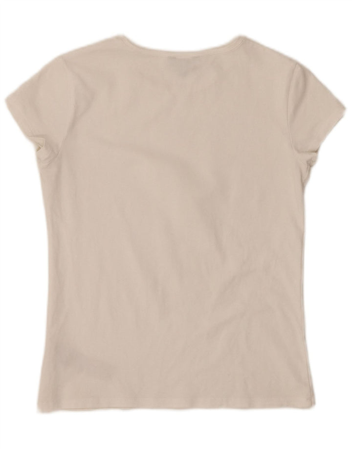 T-shirt damski MASSIMO DUTTI Top UK 8 Small, biały, bawełniany