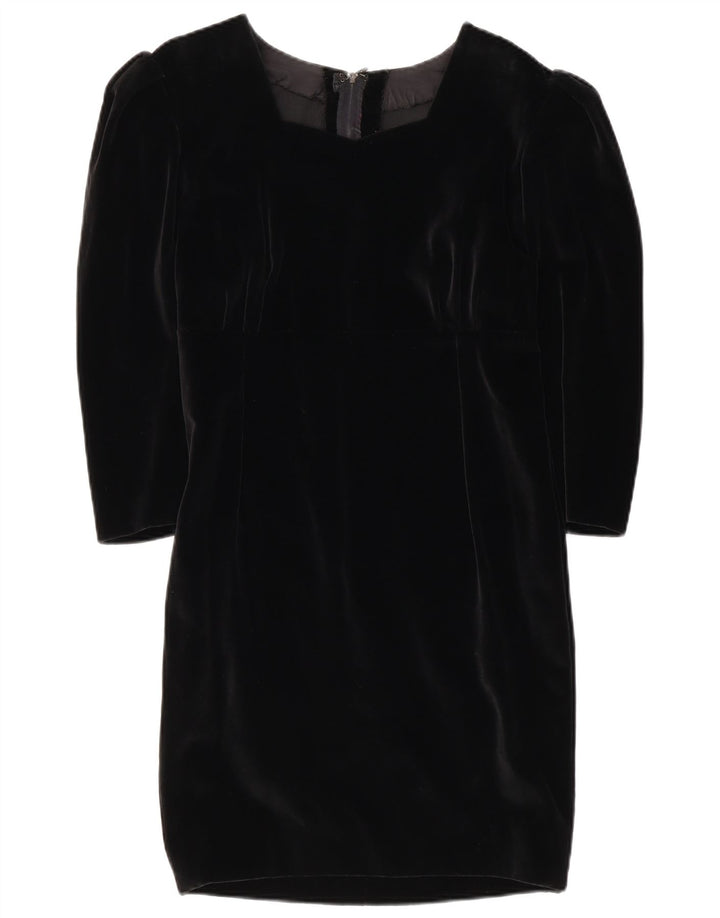 Sukienka damska z rękawem 3/4 w stylu vintage, UK 10, mała czarna