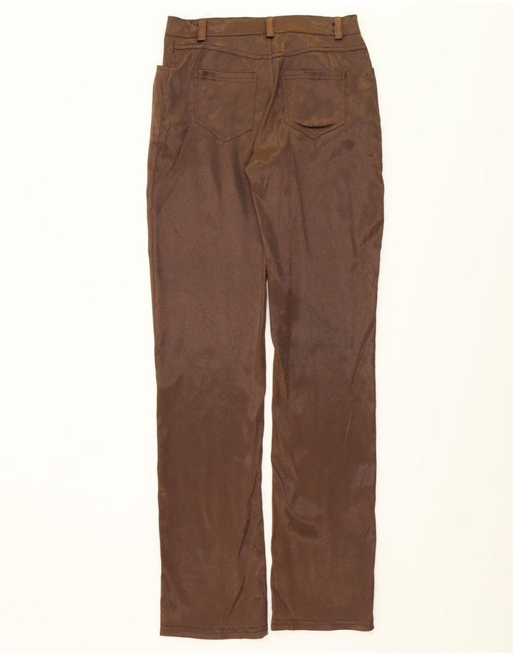 SASCH Womens Straight Casual Trousers UK 12 Medium W27 L33 Brown Polyester Vintage Sasch and Second-Hand Sasch from Messina Hembry 