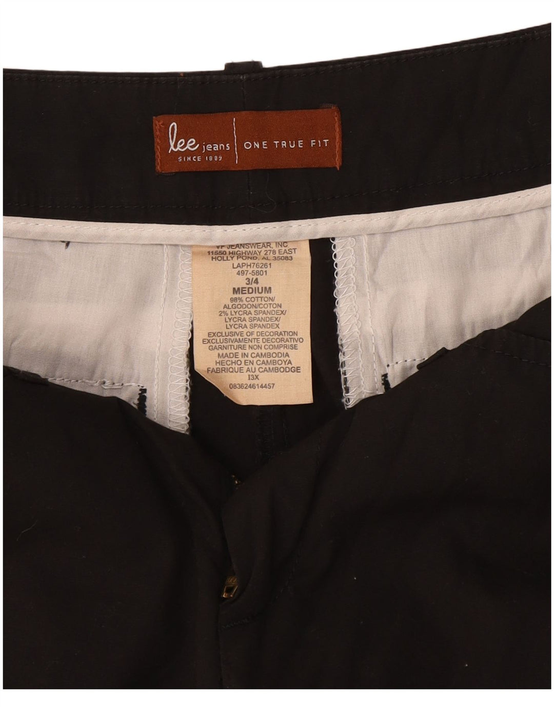 Damskie spodenki codzienne LEE US 3 Small W27, czarne, bawełniane