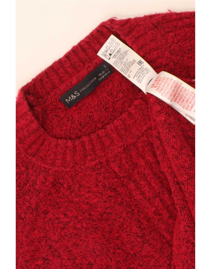 Marks & Spencer Damski sweter oversize z okrągłym dekoltem, UK 10, mały, czerwony