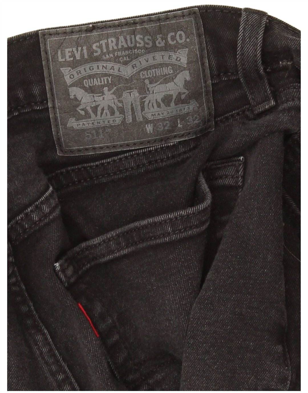 Męskie jeansy Levi's 511 Slim W32 L27 Czarna bawełna