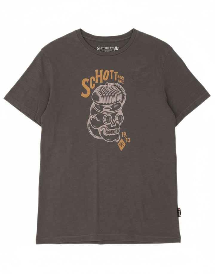 SCOTT Mens Graphic T-Shirt Top Medium Grey Cotton
