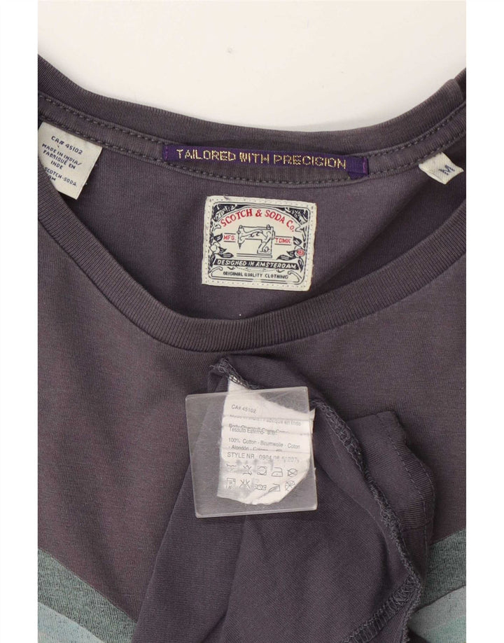 Męska koszulka z grafiką Scotch & Soda Top, średnia, granatowa bawełna