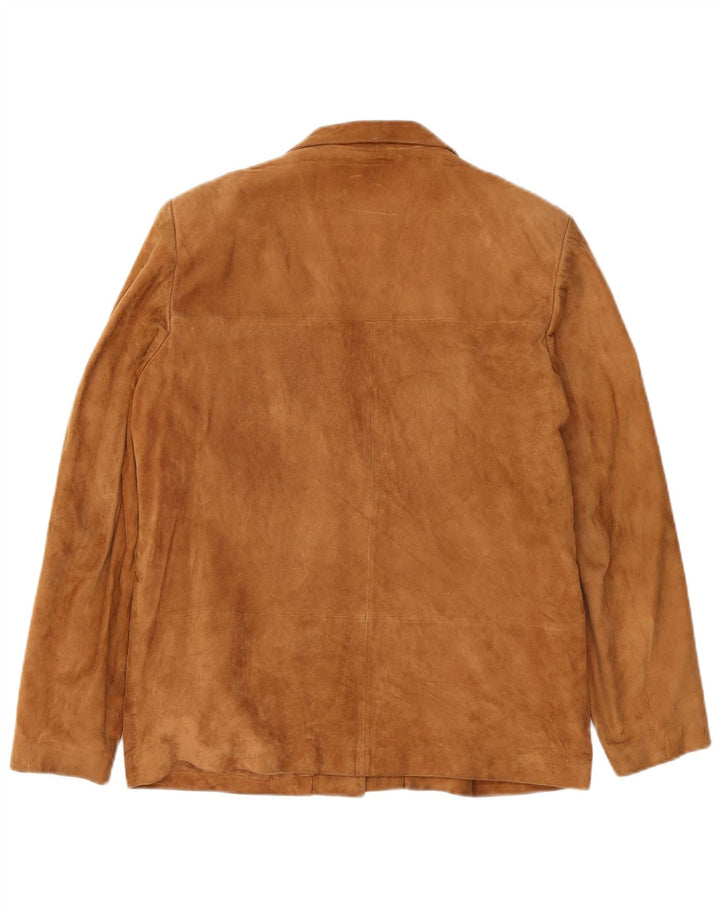 Vintage damska marynarka zapinana na 3 guziki IT 48 XL beżowa skóra