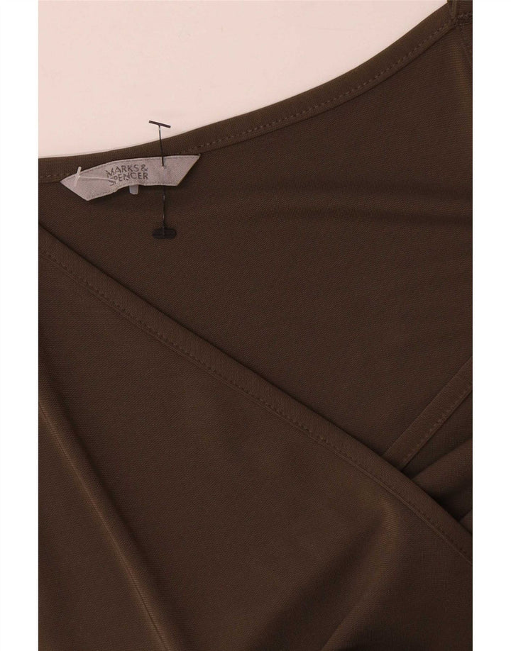 Marks & Spencer Damska sukienka o linii A bez rękawów UK 12, średni khaki