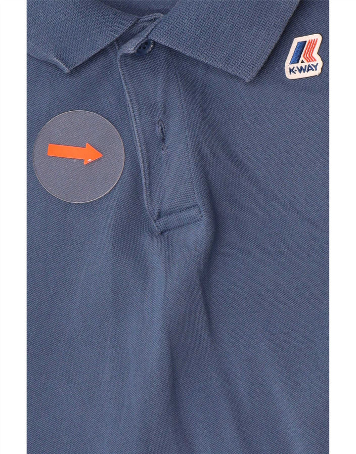 K-Way Męska koszulka polo, duża, niebieska, bawełniana