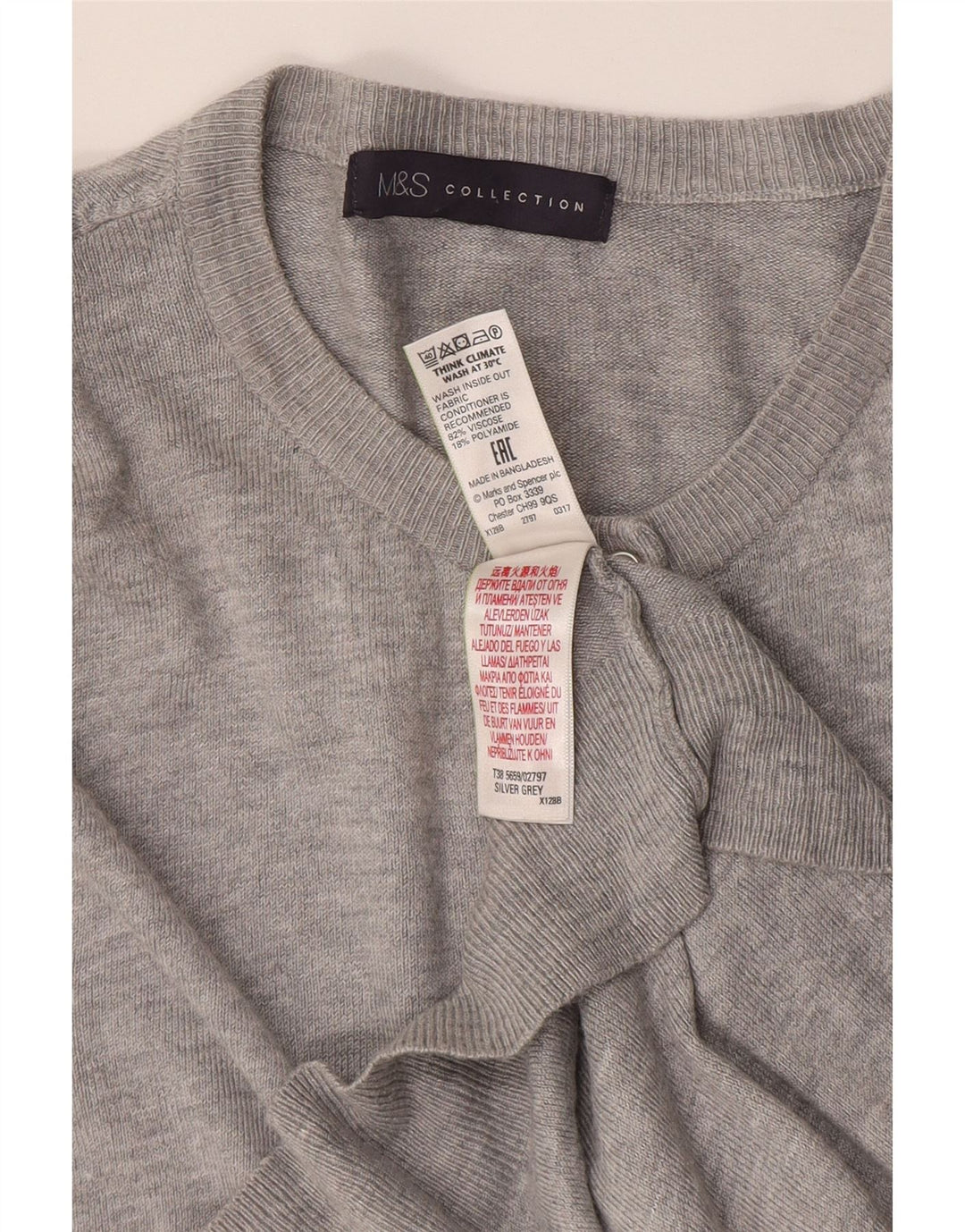 Sweter damski Marks & Spencer UK 14, średnioszary, wiskoza