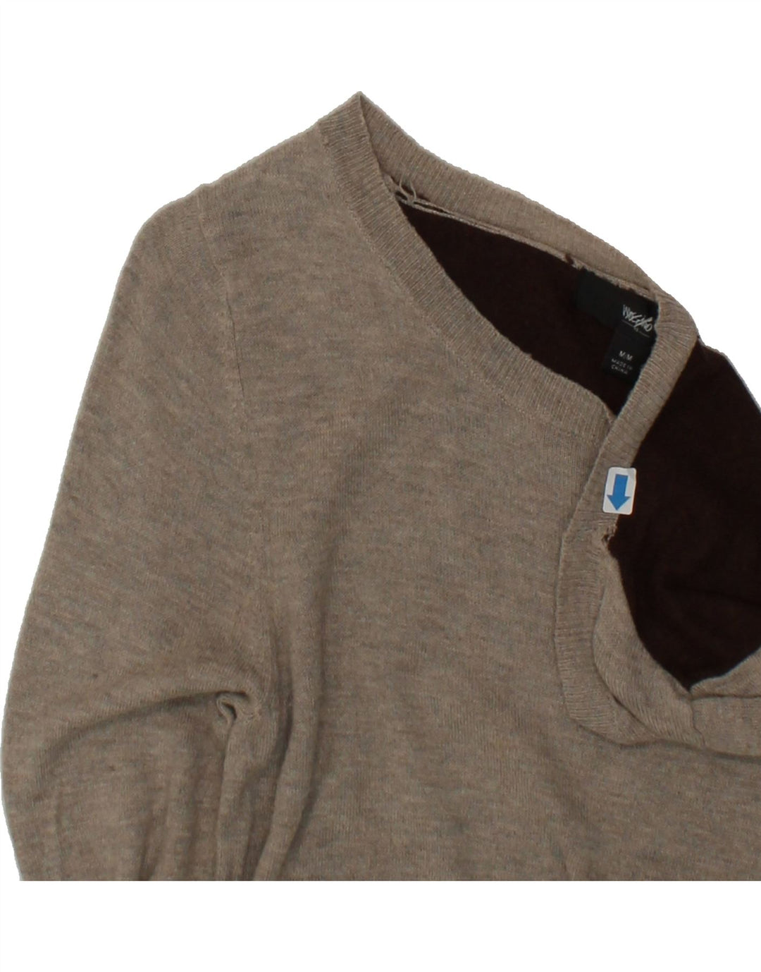 MOSSIMO Womens Boat Neck Jumper Sweater UK 12 Medium Brown Colourblock Vintage Mossimo and Second-Hand Mossimo from Messina Hembry 