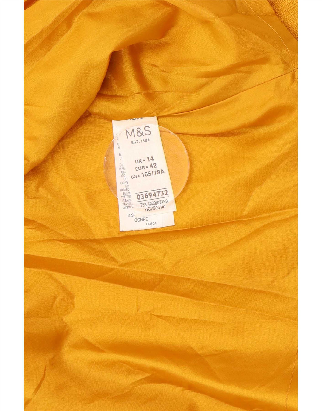 Marks & Spencer Damska spódnica cargo UK 14 duża W34 żółty poliester
