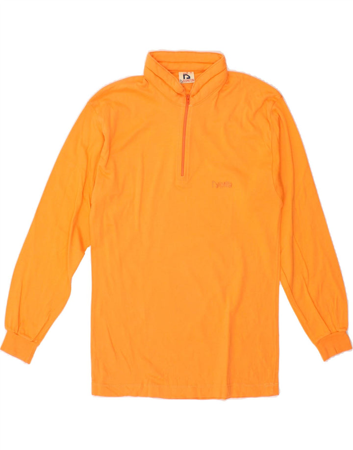 PULL DOLOMITEN Mens Zip Neck Pullover Tracksuit Top IT 46 Small Orange | Vintage Pull Dolomiten | Thrift | Second-Hand Pull Dolomiten | Used Clothing | Messina Hembry 