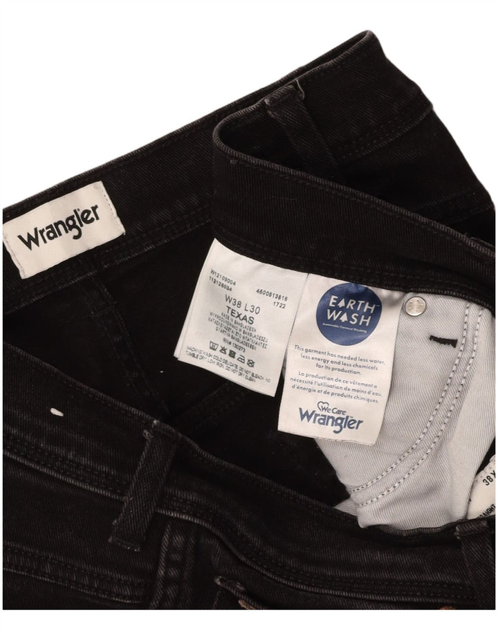 Męskie jeansy WRANGLER Texas Straight W38 L30, czarne, bawełniane