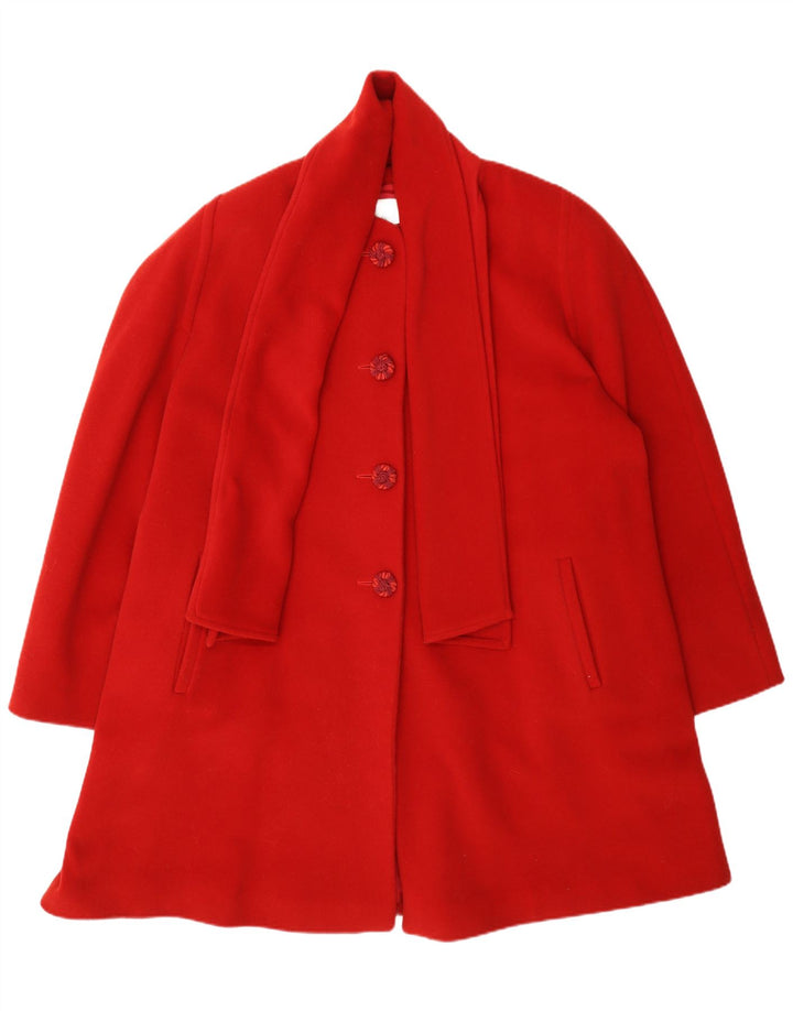 Płaszcz damski w stylu vintage IT 47 XL, czerwona wełna