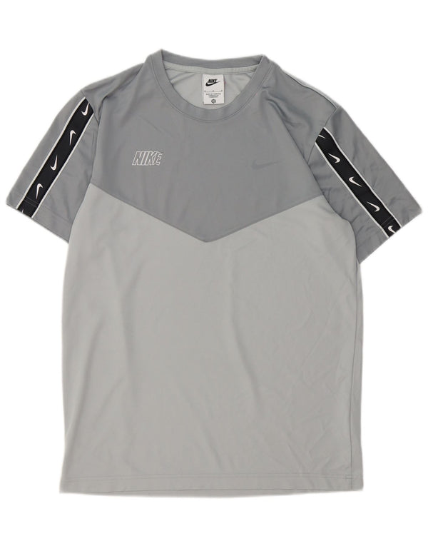 Męski T-shirt z grafiką Nike, średni szary poliester