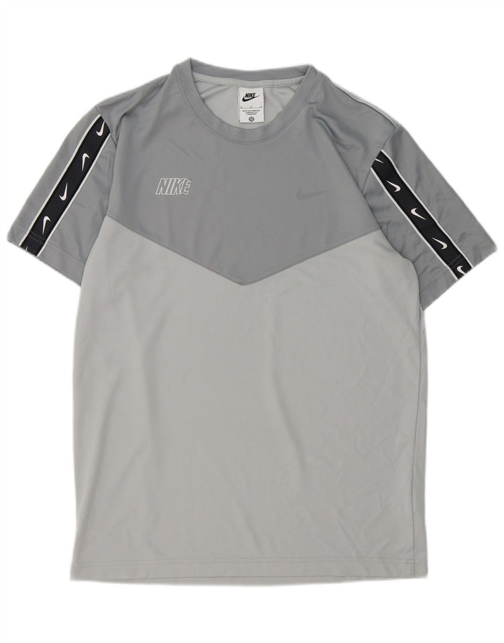 Męski T-shirt z grafiką Nike, średni szary poliester