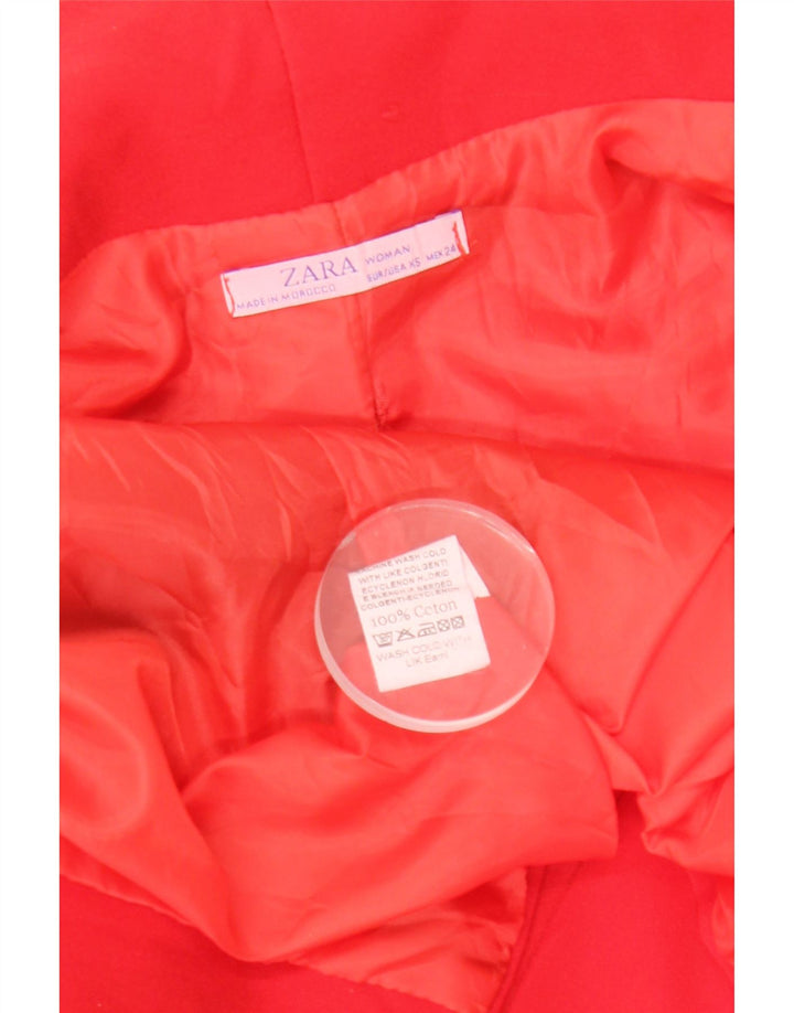 Płaszcz damski Zara Open UK 6 XS, czerwony, bawełniany