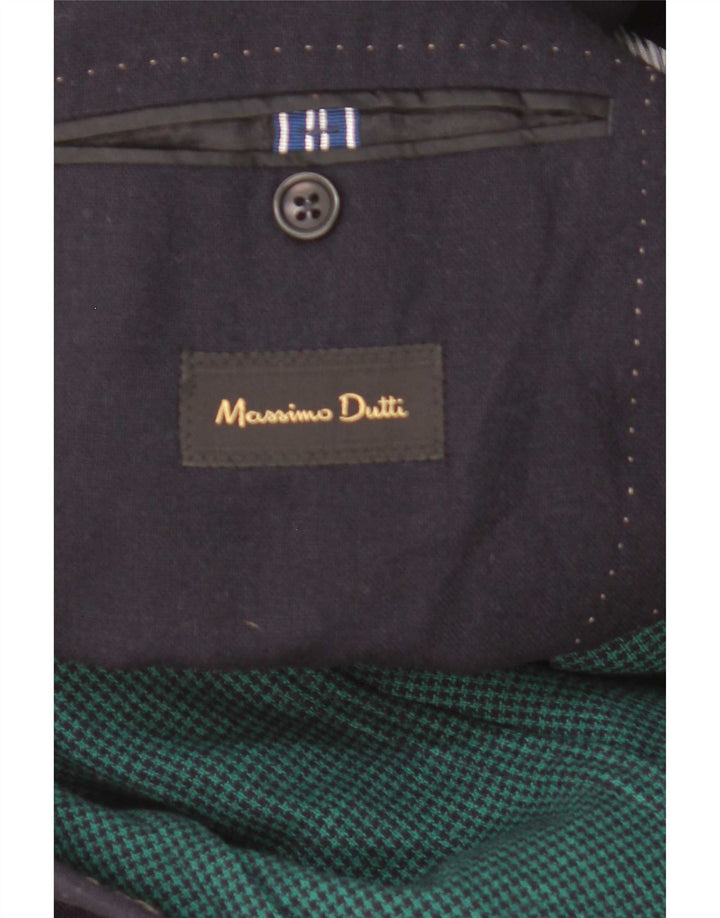 Męska marynarka zapinana na 2 guziki Massimo Dutti EU 48 Średni granatowy wełniany