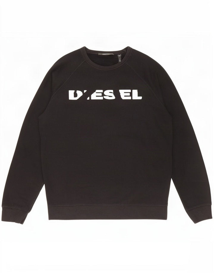 Męska bluza z grafiką Diesel, duża, czarna, bawełniana