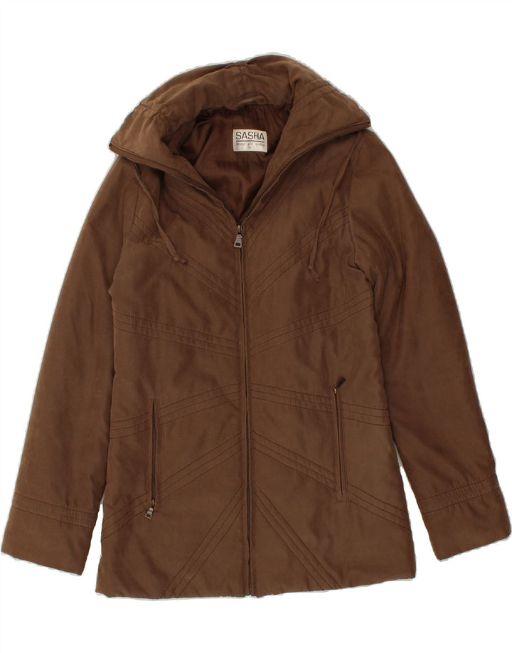 SASHA Womens Windbreaker Jacket UK 10 Small Brown Polyester Vintage Sasha and Second-Hand Sasha from Messina Hembry 