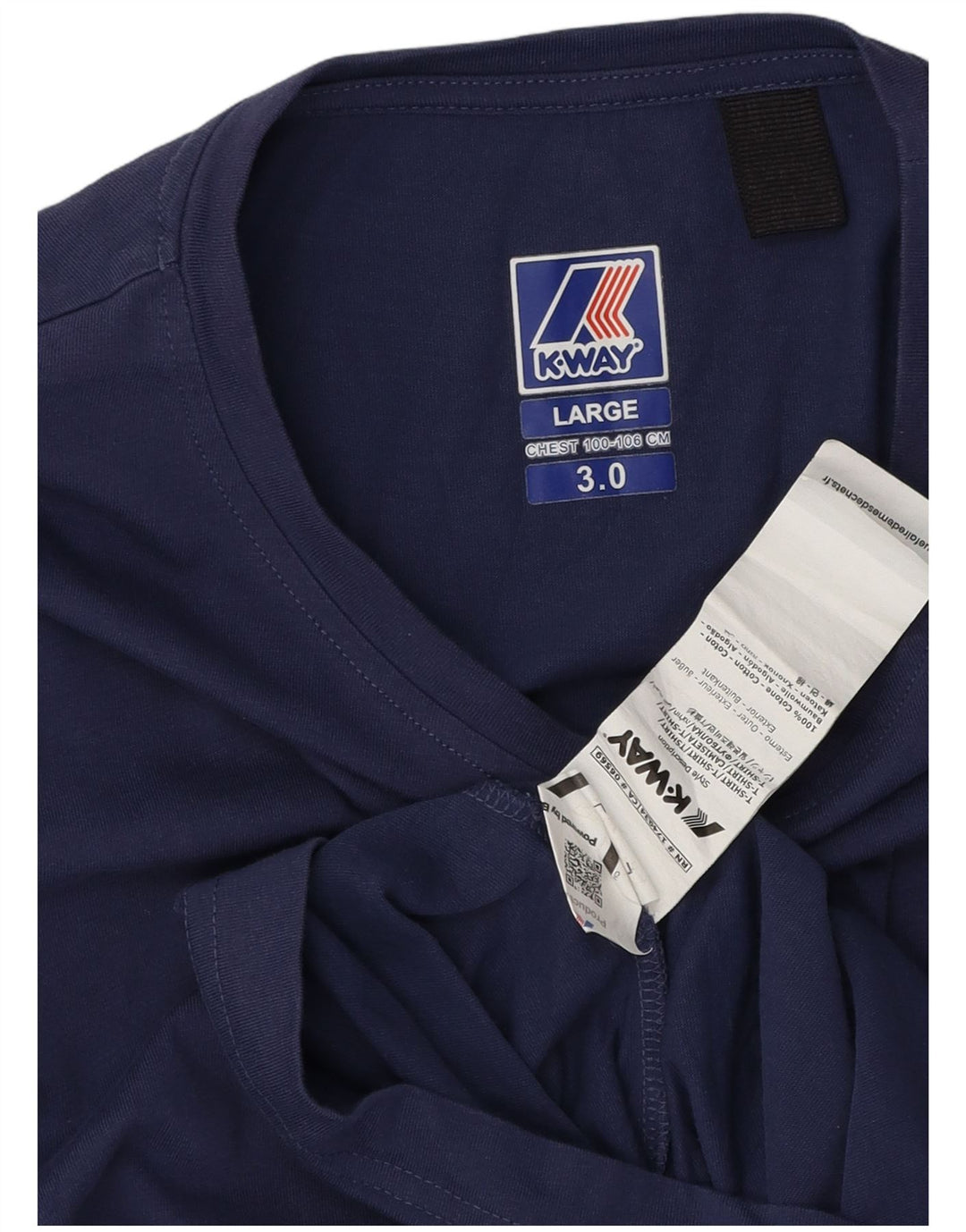 T-shirt męski K-Way, duży, granatowy, bawełniany
