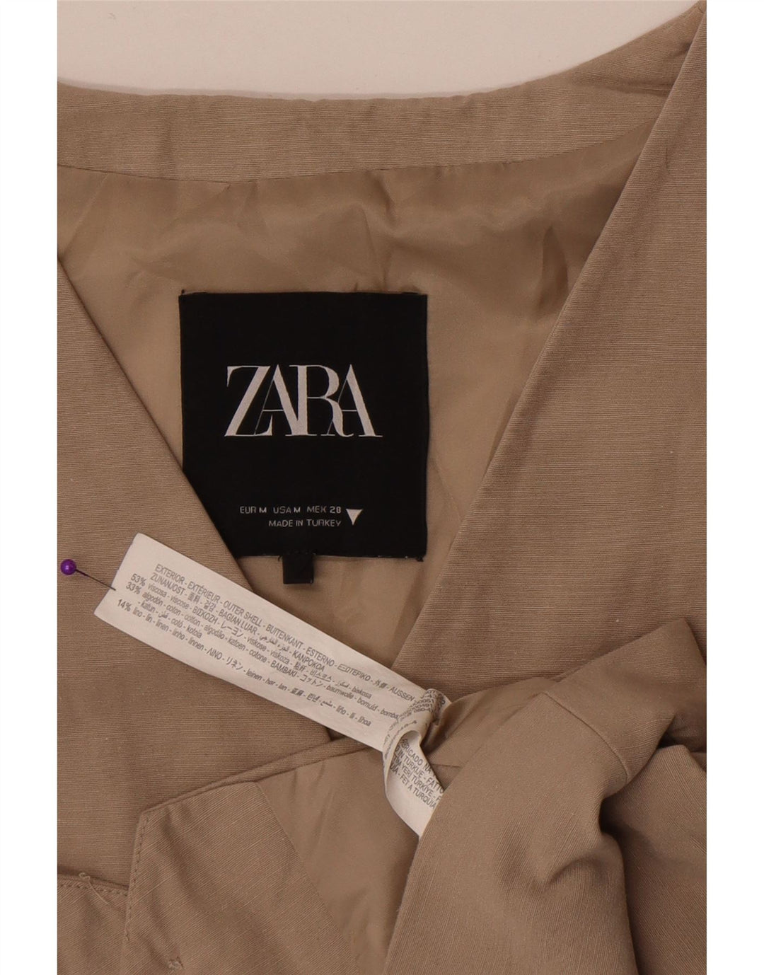 Kamizelka damska Zara UK 12 Średni Beż Wiskoza