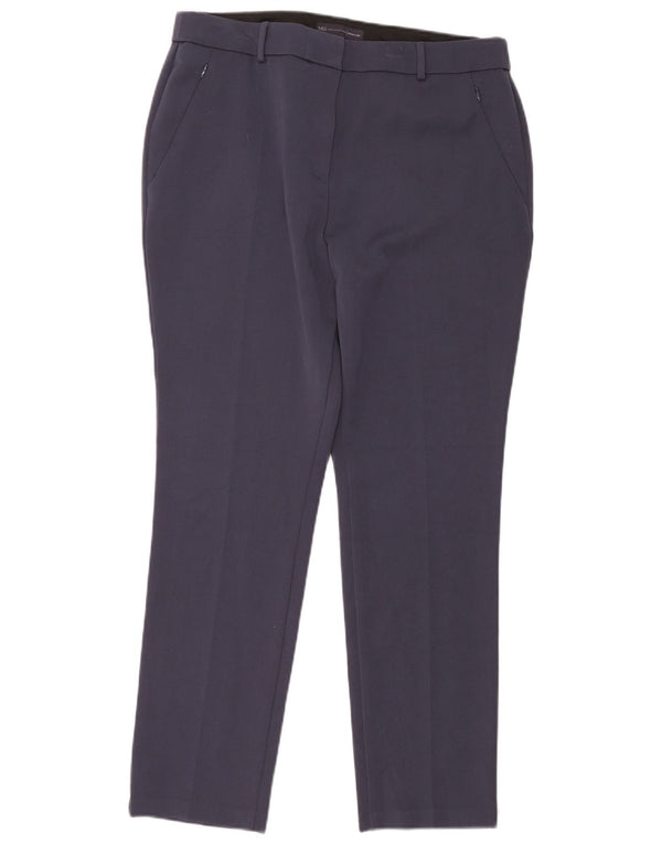 Marks & Spencer Damskie spodnie codzienne z wysokim stanem UK 16, duże W36 L28 Granatowe