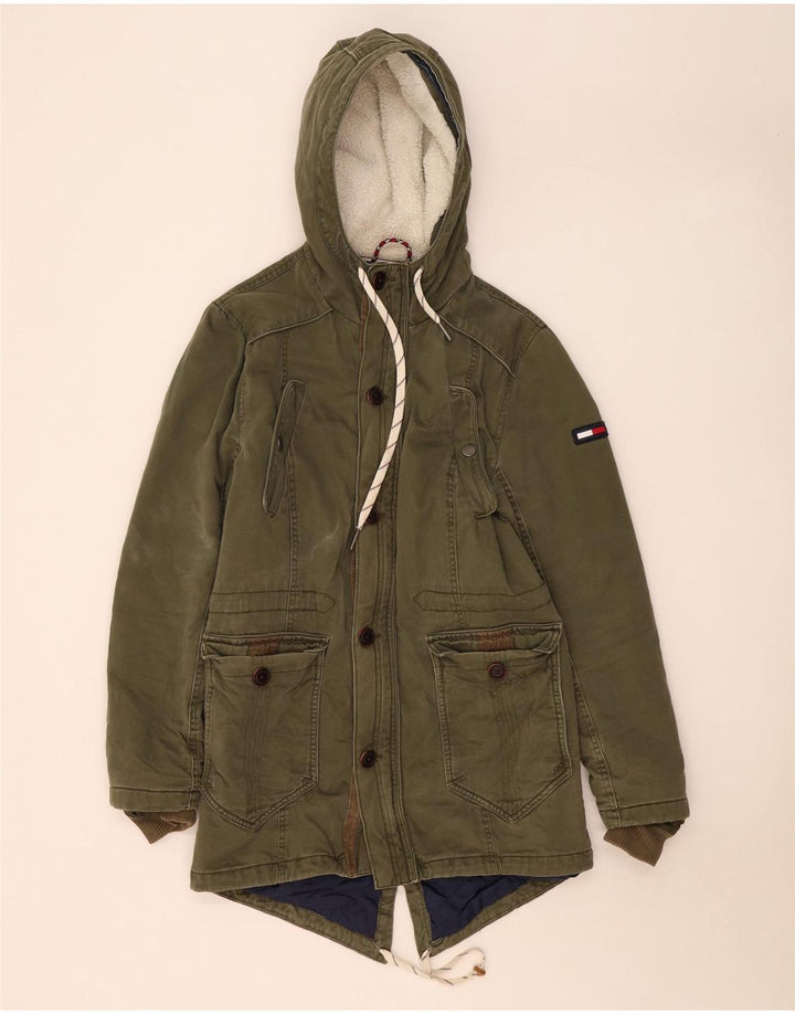 Męska kurtka parka z kapturem Tommy Hilfiger UK 36 Small Khaki