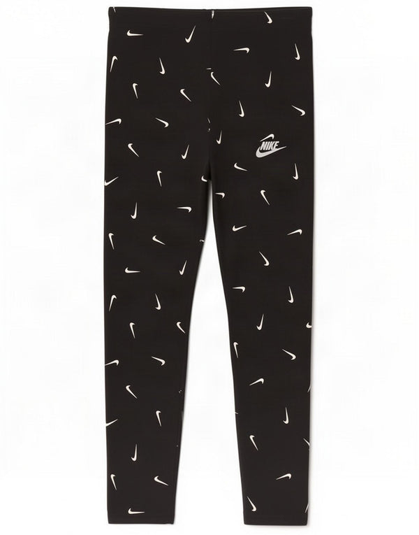 Dziewczęce obcisłe legginsy z grafiką Nike 13-14 lat XL, czarne, bawełniane