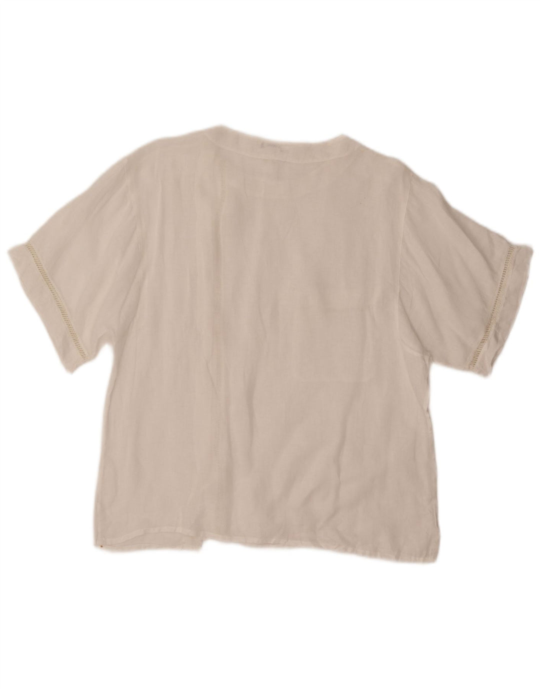 Damska bluzka koszulowa z krótkim rękawem VINTAGE IT 48 XL Biała