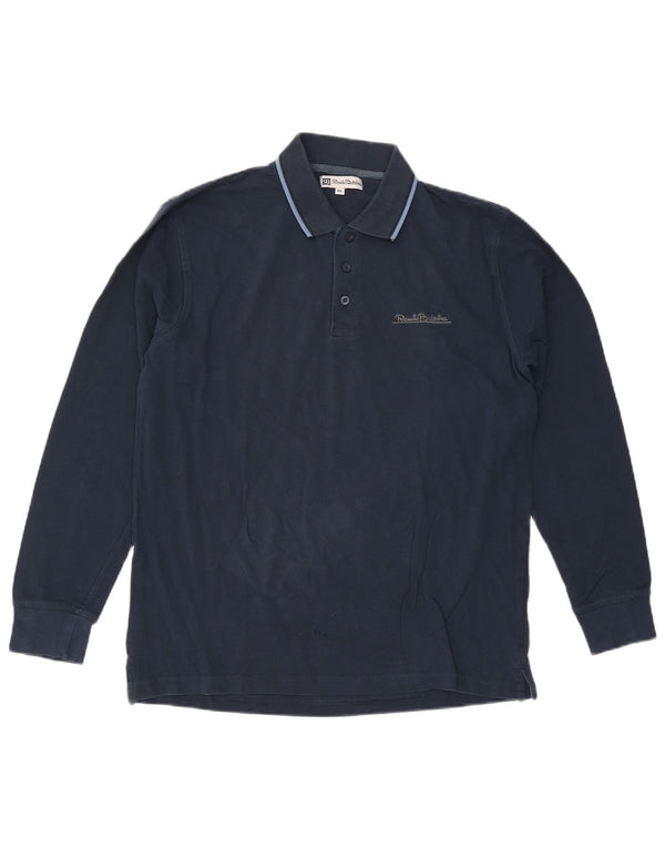 Męska koszulka polo Renato Balestra z długim rękawem, 2XL, granatowa, bawełniana