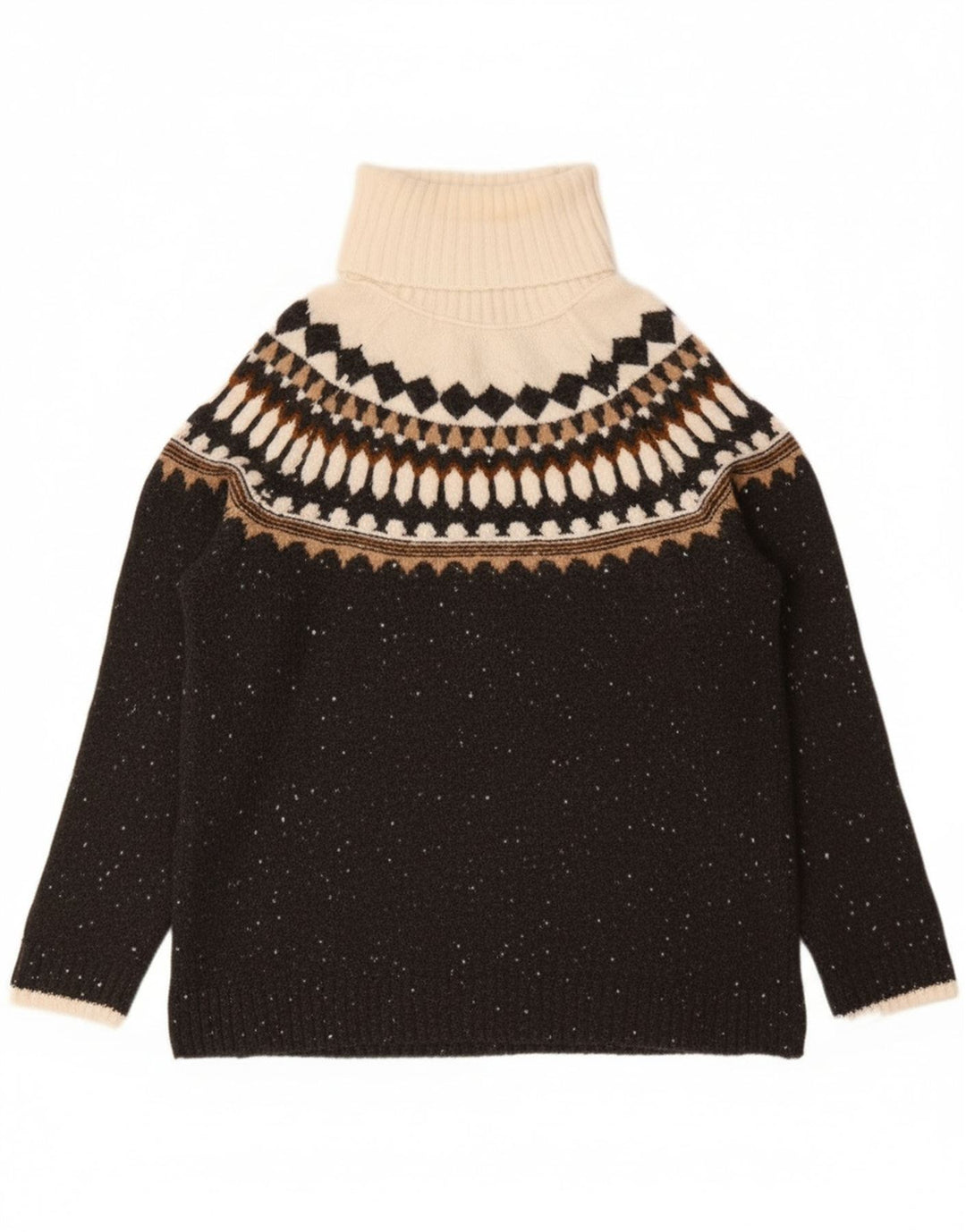 Marks & Spencer Damski sweter z golfem UK 10 Small Grey Fair Isle