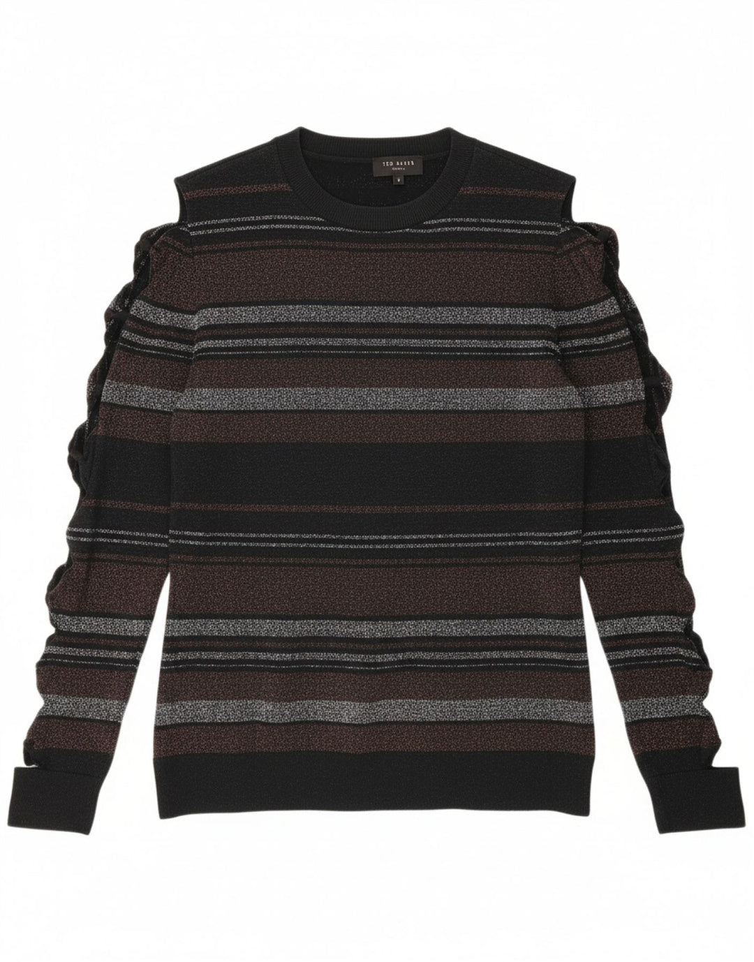 TED BAKER Womens Crew Neck Jumper Sweater Size 3 Medium Black Designer