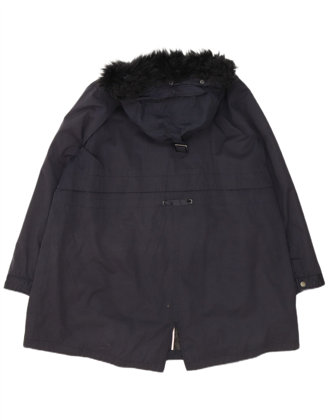 Damska kurtka parka z kapturem, oversize Monsoon, UK 18 XL, granatowa, poliester