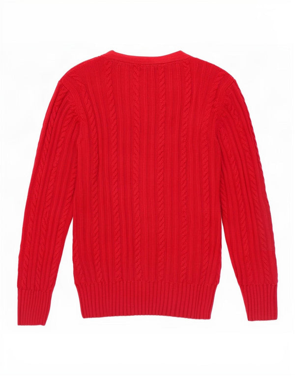 Sweter damski Collectif z wiązaniem z przodu i dekoltem w łódkę, UK 14, duży, czerwony, bawełniany