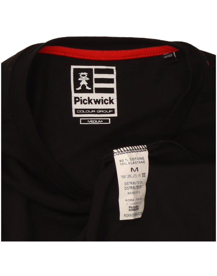 Męski graficzny top Pickwick z długim rękawem, średnio czarny, bawełniany