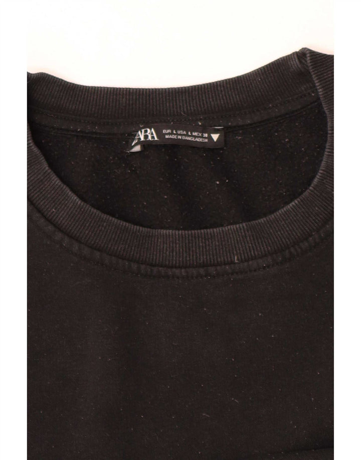 Damska bluza oversize Zara Crop UK 14, duża czarna