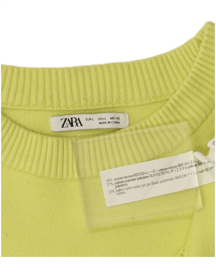 Męski sweter Zara z dekoltem w łódkę, duży, zielony, wiskoza
