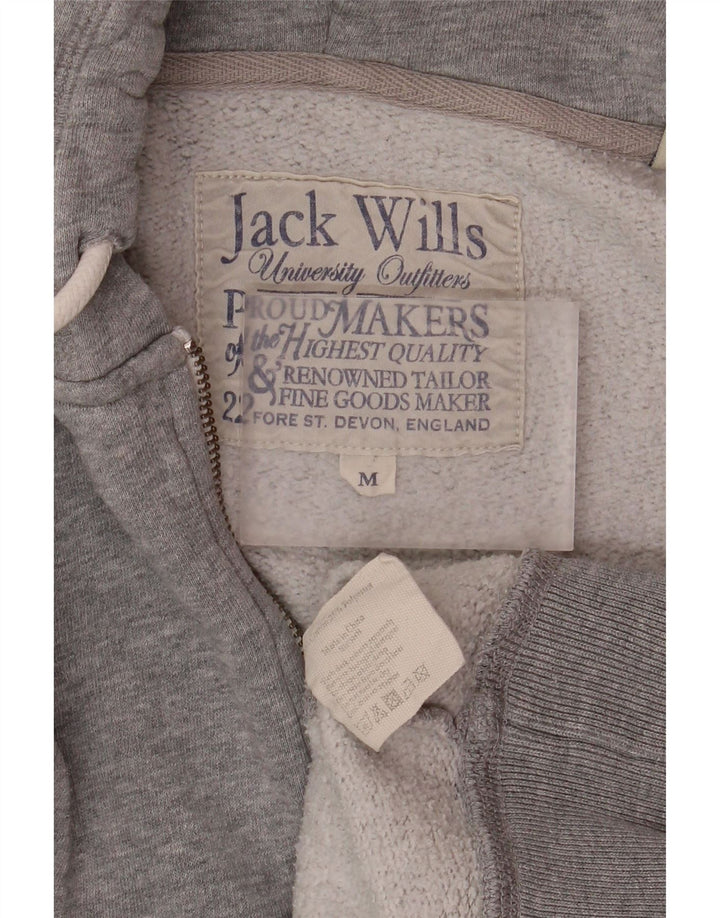 Męski sweter z kapturem i zamkiem błyskawicznym Jack Wills, średnioszary, bawełniany