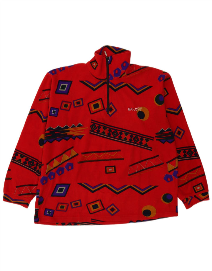 Bailo Męski sweter polarowy z zamkiem błyskawicznym XL, czerwony, geometryczny