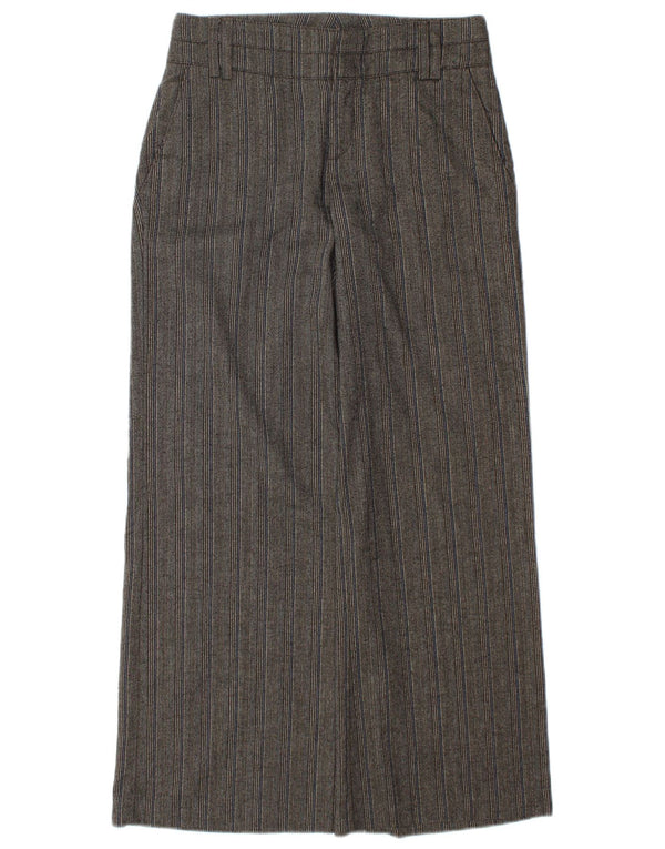Damskie spodnie codzienne Stefanel z szerokimi nogawkami EU 34 XS W25 L28 Brązowe paski