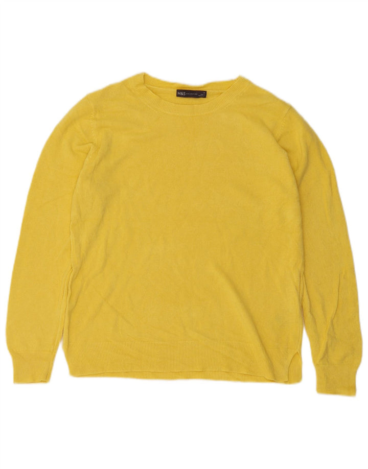Marks & Spencer Damski sweter z dekoltem w łódkę, UK 14, średni żółty
