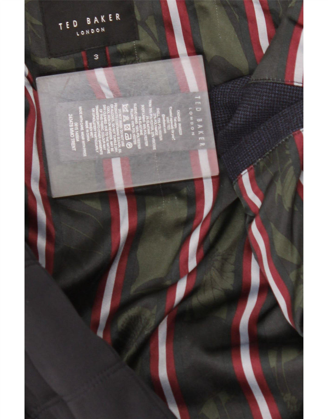 Męska ocieplana kurtka TED BAKER, rozmiar 3, średni granatowy poliester